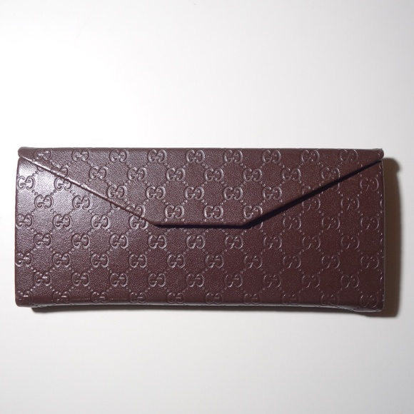 Gucci GG Guccissima Brown Triangle Folding Eyeglasses & Sunglasses Case - Picture 2 of 6